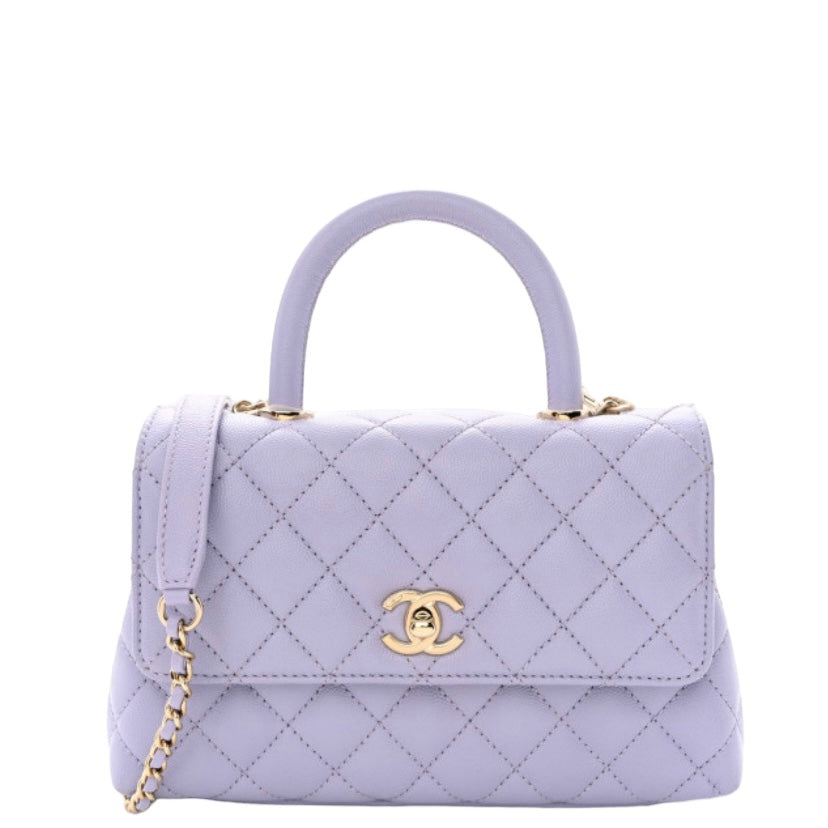 Chanel Purple Caviar Quilted Mini Coco Flap Bag